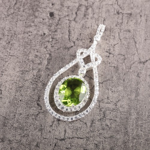 Ciondolo argento 925 peridoto - argento,