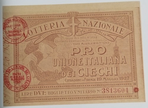 Biglietto lotteria anno 1927 - lotteria,